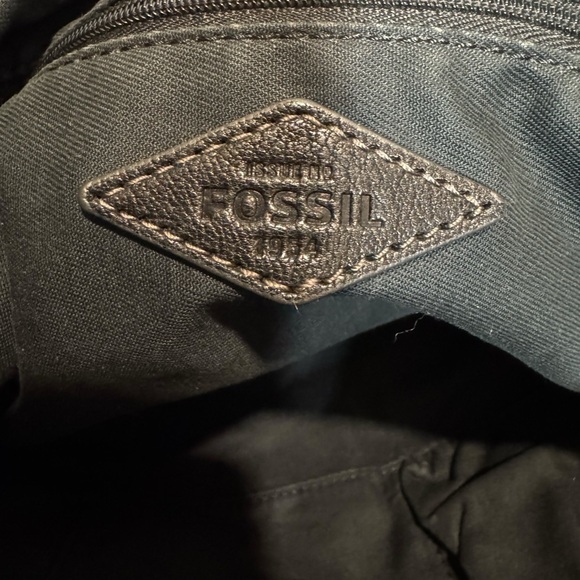 Fossil Vintage Corey Black Leather Crossbody Bag Y2K‎ Brown Adjustable Strap - Picture 9 of 15